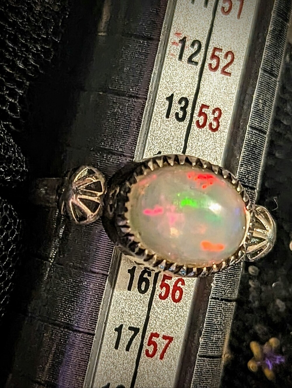 Petite Ethiopian Opal Sterling Silver Ring - Picture 8 of 10